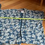 Blue and White Floral Kimono Swim Coverup Size XXL Photo 6