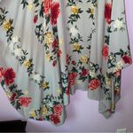 Lola P M Dress Midi Gray Boho Floral Handkerchief Crochet V Neck Size M Photo 5