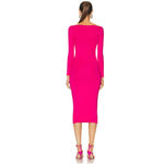 SER.O.YA Irene Dress Midi Long Sleeve Bodycon Cutout Stretch Jersey Pink M NWT Size M Photo 2