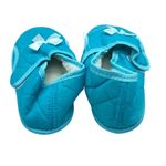 Womens Slippers Fleece Lined Quilted Clog House Shoes Bow Blue Size 11 Photo 2