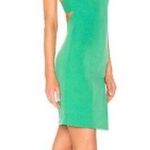 NBD  green halter cutout back mini dress with slit size xxs Photo 0