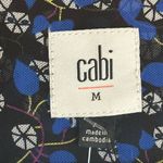 CAbi “The Ten Dress” Black & Blue With White Floral Pattern. Long Sleeve. New Photo 3