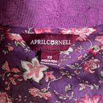 April Cornell Purple Floral Button Front Maxi Dress Long Sleeve XS Cottagecore Photo 5