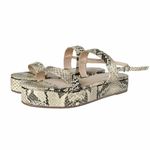 Schutz NEW Sally Leather Embossed Snake Print Flatform Platform Sandals Size 7 Photo 1