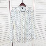 Zac & Rachel Sunglasses Button Up Shirt Blouse White Multi Small Long Sleeve Photo 6