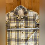 Outerknown Blanket Shirt Jacket Shacket in Yellow and Gray Plaid Photo 5