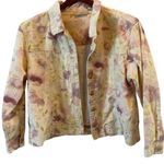 Travelsmith women’s petite MED flowered‎ denim jacket Purple Photo 0