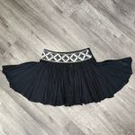 Free People Black and White Embroidered Mini Skirt Photo 1