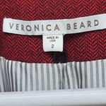 Veronica Beard Miller Double-breasted Herringbone Blazer In Burgandy Size 2 Photo 3