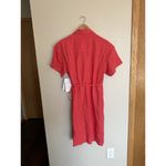 Athleta Playa Wrap Linen Dress Size 10 Coral Pockets Photo 5