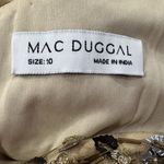 Mac Duggal  5477 Beige Gold Floral Embellished Scoop Neck Evening Gown Sz 10 Photo 8