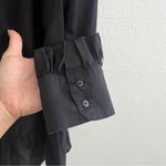 ZARA  embroidered SILK Blouse top Black MEDIUM NEW Photo 7