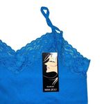 Miss Juli Womens Lace Trim Camisole Cami Blue Seamless Spaghetti Strap Tank Top Size M Photo 1