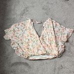 Daytrip  Floral Chiffon Swiss Dot Top SIZE M Photo 2