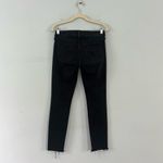 MOTHER Denim Mother Looker Ankle Fray Blackbird Black Jeans Photo 2