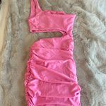 Tiger Mist Pink Ruched Dress Photo 2