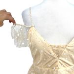 The Vintage Shop Sparkled Mesh Overlay Prom Party Dress Cream Gold Size Medium Photo 3