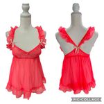 Victoria's Secret Y2K Pink Ruffle Lingerie Babydoll Slip Top Size Medium Coquette Photo 1