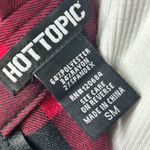 Hot Topic  Flannel Plaid Skirted Overall Dress Size Small red black schoolgirl Photo 8