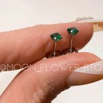 Emerald Green CZ Butterfly Back Earrings Photo 2