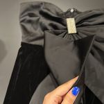 Forever 21 Black Velvet Satin Bow Rhinestone Mini Dress Photo 3