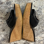 Coach  Judith Black Patent Leather Cork Wedge Sandals Photo 5