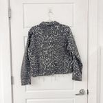 Mother The Cut Drifter Greyscale Leopard Cropped Denim Jacket Black Size M Photo 8