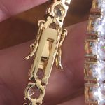 5mm round cubic zirconia 14k gold plated setting bracelet 7” Photo 10