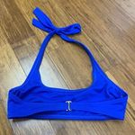 Xhilaration  Women's‎ Textured Ribbed Scoop Neck Halter Bikini Top Blue - Size S Photo 1