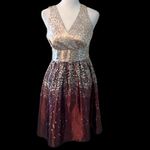 Romy szXS satin sleeveless wrap front lined side zip flowy skirt dress EUC Size XS Photo 1