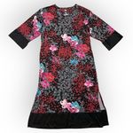 Natori Mizuki midi kaftan dress, floral print, kimono sleeves, Vneckline, size M Photo 0