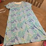 J. McLaughlin Women's  Short Sleeve
Stretchy Blue Green L Cotton/Modal Dress Photo 5