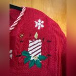 Croft & Barrow  Christmas Cardigan Sweater Holiday Ramie Angora Rabbit Blend NWT Photo 9