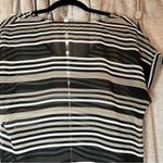 Soprano  Black and Grey Stripe Short Sleeve Blouse Size Medium Photo 9