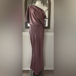NWT Amsale Draped Satin One Shoulder Dress Mauve, Size 2 New w/Tag Pink Photo 3