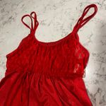 Vintage Undercover Wear Red Nylon‎ Lingerie Dress Babydoll Slip Nightie Photo 1