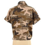 Madewell  Short-Sleeve Tie-Front Shirt in Cottontail Camo Button Down Size XXS Photo 4