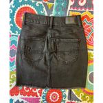 American Eagle  Curvy High Rise Mini Black Distressed Jean Skirt  Size: 0 (XS) Photo 5