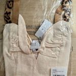 J.O.A. NWT Animal Cheetah Print Straps Tie Front Crop Top - Small - Ecru (Beige) Photo 3