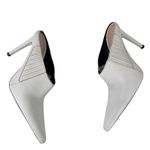 ZARA WHITE LEATHER SLIP IN RUNWAY STYLE HIGH HEEL MULE SHOE SANDAL Sz. 40 USA 9 Photo 8