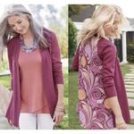 Soft Surroundings Pattern Paisley Back Open Cardigan Sweater in Pink Size XL Photo 1