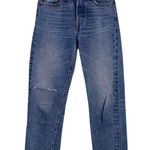 Levi's Wedgie Button Fly High Rise Light Wash Raw Hem Busted Knee Jeans Size 25 Photo 0