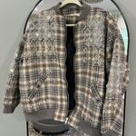 Free People  Louie Wool Blend Embellished Bomber Jacket Photo 1