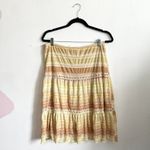 Vintage Y2K Tiered Maxi Skirt Cottagecore Boho Prairie Hippie Large Gold Photo 1