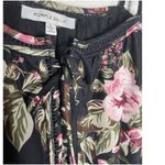 Purple Snow  Cold Shoulder Floral Lace Up Blouse Top Photo 4