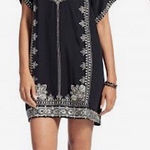 Calypso St. Barth Stacey Silk Embroidered Embellished Tunic Dress Black Small Photo 0