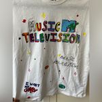 MTV Music Television Women’s White Colorful‎ T Shirt Size S Photo 2