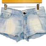 Etienne Marcel Patchwork Jean Shorts Women's Size 27 Hot Pants Blue Low Rise Photo 0