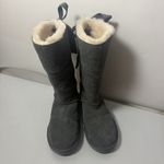KoolaBurra by UGG Gray Suede Fur Lined Ribbon Lace Up Boots Size 6 Photo 1