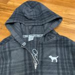 PINK - Victoria's Secret  Gray Plaid Quarter Zip Pullover Womens‎ Medium Sweatshirt Photo 1